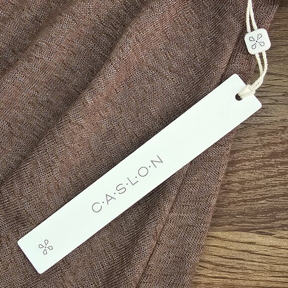 NWT!! Caslon Lightweight Twist Front V-Neck Tee T-Shirt  M, Coffee Bean - Picture 9 of 9